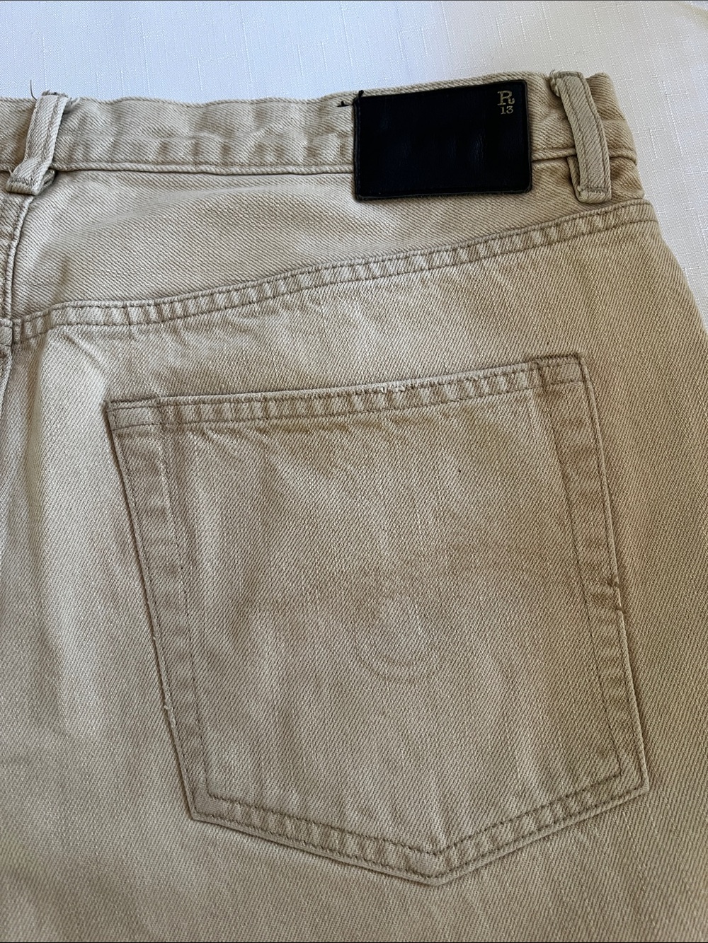 R13 Boyfriend Jeans - Harlyn Khaki Casual Japanese Denim size 31 - Picture 10 of 12